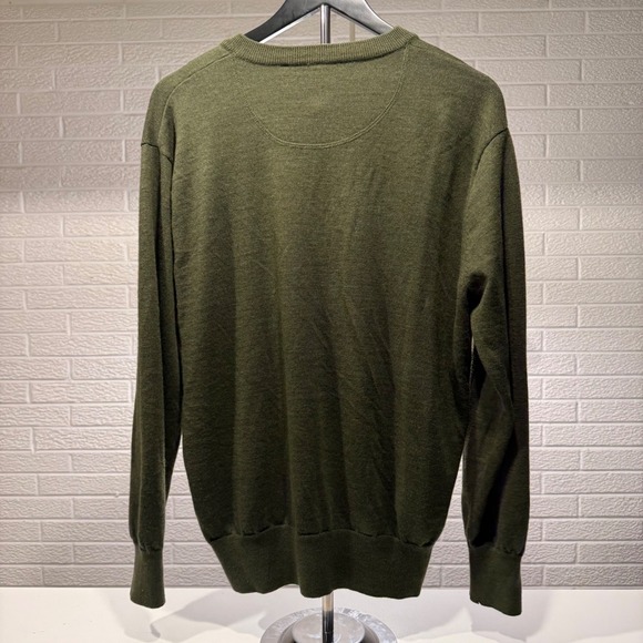 Orvis Mens V-Neck Sweater Long Sleeve Green Knit Pullover Fly Fishing - Picture 2 of 4